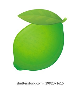 Lime Emoji Icon Illustration. Tropical Fruit Food Vector Symbol Emoticon Design Vector.