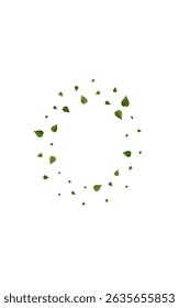 Lime Foliage Swirl Vector White Background Wallpaper. Transparent Leaf Border. Mint Leaves Realistic Pattern. Greens Nature Template.