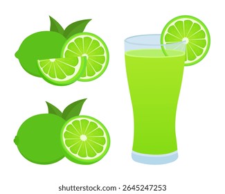 Comida De Lima E Design De Ícone Vetor De Suco De Lima. Ícone de Cor. Estoque do obturador da ilustração vetorial 