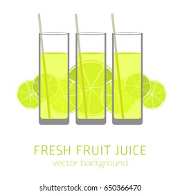 lime fresh juice, vector background, healthy eating, postcard