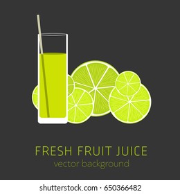 lime fresh juice, vector background, healthy eating, postcard