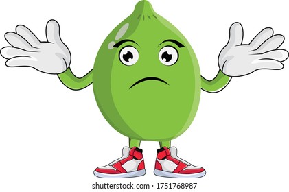 Lime Fruit Cartoon Character Design Graphic suitable for your design needs: logos, illustrations, animations, t-shirt designs, etc