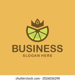 Lime Fruit Crown Modern Business Logo