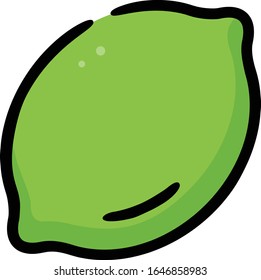 Lime Fruit Doodle Sketch Icon