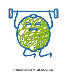 calcário caráter de aptidão de fruta doodle ícone esboço vetor. calcário símbolo de aptidão de fruta. ilustração símbolo isolado