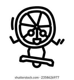 lime fruit fitness character line icon vector. lime fruit fitness character sign. isolated contour symbol black illustration