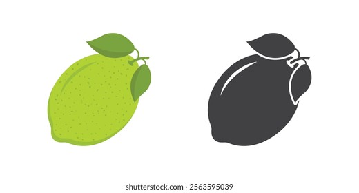 Lime fruit icon in flat style. Organic fruits vector illustration on isolated background. Vitamin C food sign business concept.