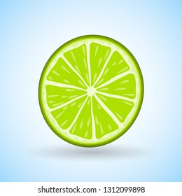 lime fruit illustration, flat style icon for lime, lime vector cartoon shape design 