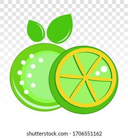 Icono plano vectorial de frutas de limón o limón sobre un fondo transparente