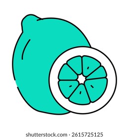 lime fruit line icon vector. lime fruit sign. isolated symbol illustration