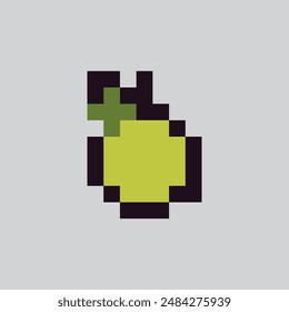 lime fruit in pixel art style