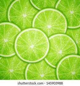 Lime fruit slices background eps10 vector illustration