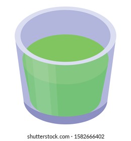 Lime glass juice icon. Isometric of lime glass juice vector icon for web design isolated on white background