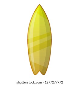 Lime gradient surfboard icon. Cartoon of lime gradient surfboard vector icon for web design isolated on white background