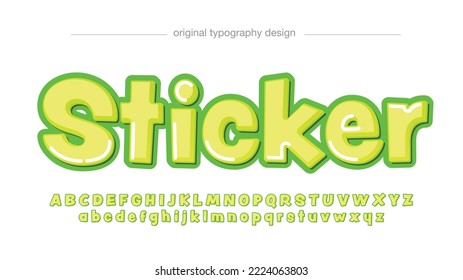 lime green 3d display cartoon typography