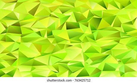 Lime green abstract chaotic triangle pattern background - vector mosaic graphic from colored triangles