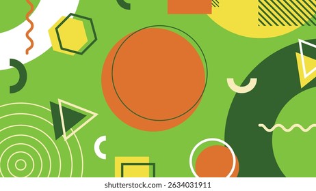 Fundo verde-limão com formas vibrantes em camadas. Design minimalista ideal para projetos criativos modernos.
