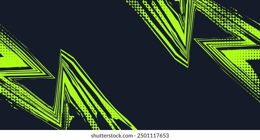 Lime Green Brush Texture with Halftone Effect Isolated on Dark Background. Grunge Sport Background, for Banner or Poster Design