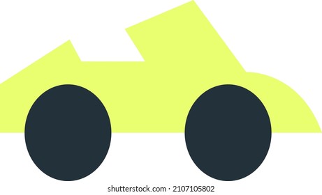 Lime green cabrio car toy, illustration, vector on a white background.