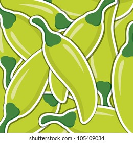 Lime green chilli pepper background/card in vector format.