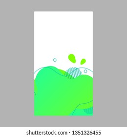 Lime green dynamic abstract fluid social media background. Wavy bubble web banner, screen, mobile app colorful design. Flowing liquid gradient shapes. Geometric social network stories theme template