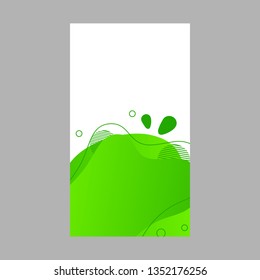 Lime green dynamic abstract fluid social media background. Wavy bubble web banner, screen, mobile app colorful design. Flowing liquid gradient shapes. Geometric social network stories theme template