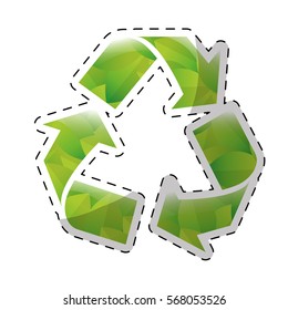 Lime green environmental care signal icon, vector illustration