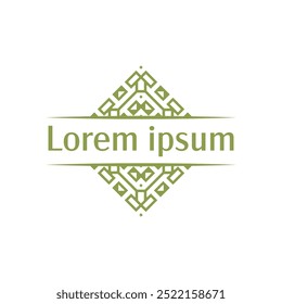 Lime Green Floral Emblem with Symmetrical Corners Ideal for artisanal gifts