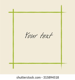 lime green hand drawn water color thin border