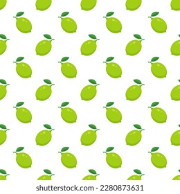 Lime with green leaves, slice citrus white background.