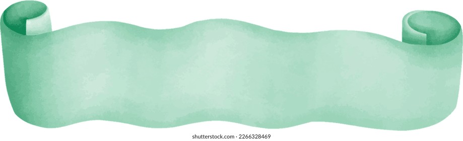 Pancarta de color verde limón Vintage Cute Romántico Watercolor Clipart PNG. Colección Paris In Love con una hermosa bandera verde para el diseño romántico, arte amoroso, acuarela de boda.