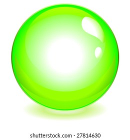 Bola de cristal reflexivo verde-limão