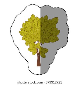 lime green set of abstract tree icon, vector illustraction design
