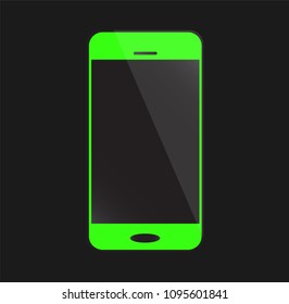 Lime green smartphone icon 