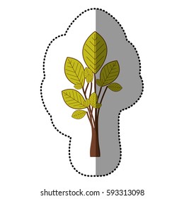 lime green stylized tree icon, vector illustraction design image