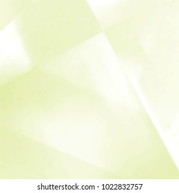 lime green watercolor graphic pattern with squares, triangles and blurred areas, vector illustration