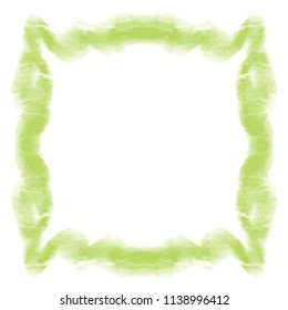 lime green watercolor ornamented structured lines frame border patter, vector illustration