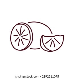 Lime and half color line icon. Pictogram for web page, mobile app, promo.