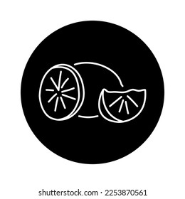 Lime and half color line icon. Pictogram for web page, mobile app, promo.