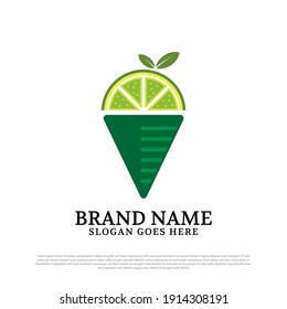 Lime ice cream logo design inspiration, can use food and drink cafe logo design concepts