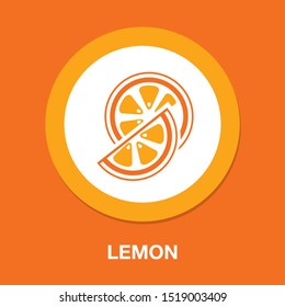 lime icon, lemon slice, fresh healthy fruit