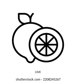 lime icon. Line Art Style Design Isolated On White Background