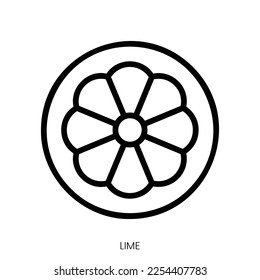 lime icon. Line Art Style Design Isolated On White Background