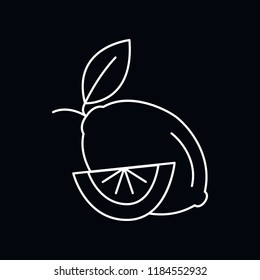 Lime icon. Outline illustration of Lime vector icon for web and advertising isolated on black background. Element of culture and traditions