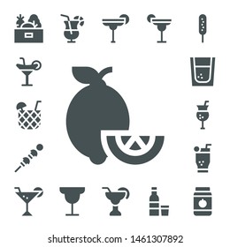 lime icon set. 17 filled lime icons.  Simple modern icons about  - Vegetables, Cocktail, Lemons, Tequila, Mojito, Vodka, Corndog, Jar
