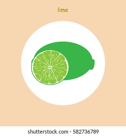 Lime icon, symbol, logo. Fruit.