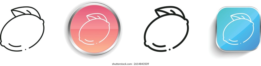lime icon. Thin Linear, Regular and Button Style Design Isolated On White Background