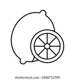 Ícone de limão com fundo branco vetor ilustração stock
