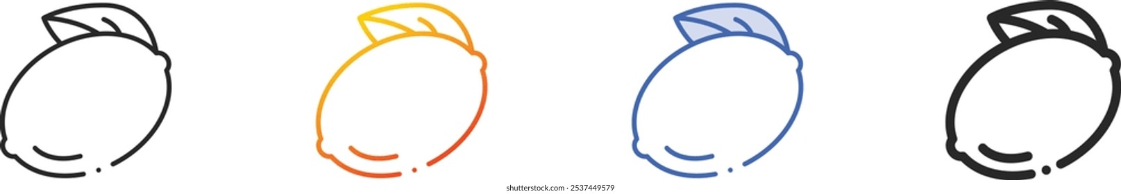 lime icon.Thin Linear, Gradient, Blue Stroke and bold Style Design Isolated On White Background
