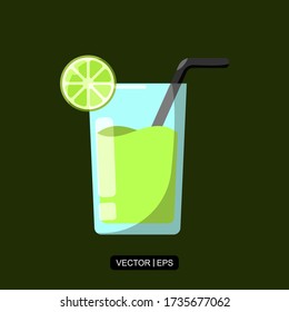 Lime Juice flat icon vector illustration logo template for many purpose.